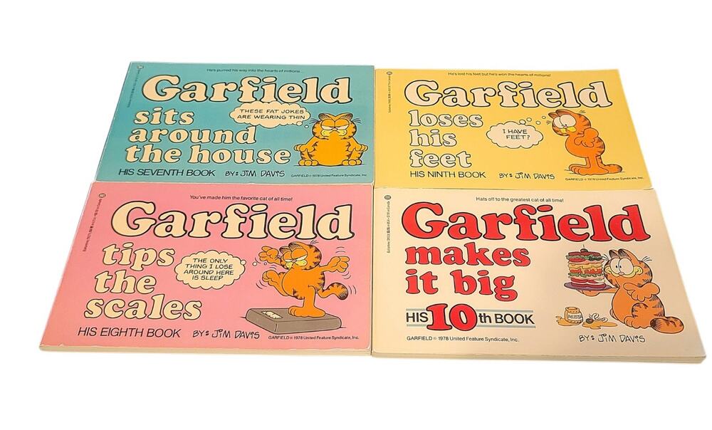 Garfield by Jim Davis Numbered Book Series Lot of 4 - #7,8,9,10 - VGC - CLO